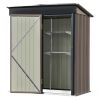 TOPMAX Patio 5ft Wx3ft. L Garden Shed, Metal Lean-to Storage Shed with Adjustable Shelf and Lockable Door, Tool Cabinet for Backyard, Lawn, Garden, Br