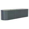 Garden Raised Bed 126"x31.5"x31.9" Galvanized Steel Gray
