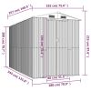 Garden Shed Light Gray 75.6"x140.6"x87.8" Galvanized Steel