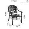 Cast Aluminum Patio Dining Chair 6PCS With Black Frame and Cushions In Random Colors