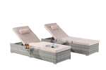 OUTDOOR SOFA PE RATTAN FURNITURE DECK CHAIR GRAY RATTAN