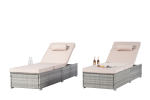 OUTDOOR SOFA PE RATTAN FURNITURE DECK CHAIR GRAY RATTAN