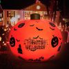 Inflatable Light Up Halloween Ball - SVOPY 24 Inch Large Outdoor Decorated Pumpkin and Bat Ball with Remote for Yard Pool Hang or Place in The Yard fo
