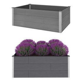 Garden Raised Bed WPC 59.1"x39.4"x21.3" Gray (Color: Grey)