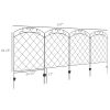Outsunny Garden Fence, 4 Pack Steel Fence Panels, 11.4' L x 43" H, Rust-Resistant Animal Barrier Decorative Border Flower Edging for Yard, Landscape,
