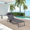 Folding Waterproof Patio Chaise Lounge Chair. Outdoor Adjustable and Reclining Tanning Chair with Pillow and Side Pocket for Lawn,Beach,Pool,