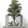 Outsunny Garden Fence, 4 Pack Steel Fence Panels, 11.4' L x 43" H, Rust-Resistant Animal Barrier Decorative Border Flower Edging for Yard, Landscape,
