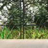 Outsunny Garden Fence, 4 Pack Steel Fence Panels, 11.4' L x 43" H, Rust-Resistant Animal Barrier Decorative Border Flower Edging for Yard, Landscape,