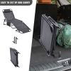 Folding Waterproof Patio Chaise Lounge Chair. Outdoor Adjustable and Reclining Tanning Chair with Pillow and Side Pocket for Lawn,Beach,Pool,