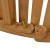 Outdoor Patio Wood Portable Extended Chaise Lounge Set with Foldable Tea Table for Balcony, Poolside, Garden