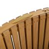 Outdoor Patio Wood Portable Extended Chaise Lounge Set with Foldable Tea Table for Balcony, Poolside, Garden