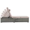 OUTDOOR SOFA PE RATTAN FURNITURE DECK CHAIR GRAY RATTAN