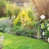 Outsunny Metal Decorative Garden Fence, 9.2' x 17.25" 5 Pack Steel Fence Panels, Decorative Border Fence for Landscape, Flower Bed, Yard Decor, Animal