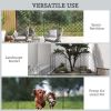 Outsunny Garden Fence, 4 Pack Steel Fence Panels, 11.4' L x 43" H, Rust-Resistant Animal Barrier Decorative Border Flower Edging for Yard, Landscape,