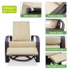 Outdoor Patio Rattan Wicker Swivel Recliner Chair;  Adjustable Reclining Chair 360¬∞ Rotating with Water Resistant Cushions