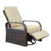 Outdoor Patio Rattan Wicker Swivel Recliner Chair;  Adjustable Reclining Chair 360¬∞ Rotating with Water Resistant Cushions