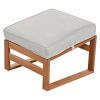 Outdoor Patio Wood 6-Piece Conversation Set, Sectional Garden Seating Groups Chat Set with Ottomans and Cushions for Backyard, Poolside, Balcony