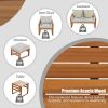 Outdoor Patio Wood 6-Piece Conversation Set, Sectional Garden Seating Groups Chat Set with Ottomans and Cushions for Backyard, Poolside, Balcony