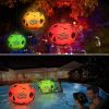 Inflatable Light Up Halloween Ball - SVOPY 24 Inch Large Outdoor Decorated Pumpkin and Bat Ball with Remote for Yard Pool Hang or Place in The Yard fo